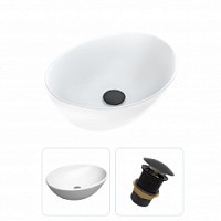 Превью фото Раковина накладная для ванной Teymi Lori 40 в комплекте донный клапан клик-клак без перелива черный F01603 № 1