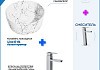 Раковина для ванной накладная Teymi Lina D41 белый мрамор в комплекте смеситель высокий хром F12782 № 15