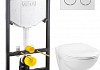 Комплект VitrA Uno 9773B003-7206 Унитаз подвесной + инсталляция + кнопка