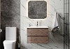 Тумба подвесная с раковиной для ванной 70 см Laina дуб темный раковина Ritta 70 F16039 № 3