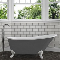 Превью фото Ванна акриловая 162x69 отдельностоящая Teymi Iva серая матовая T130122 № 1