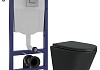 Комплект инсталляция Teymi Rapid SL с кнопкой GROHE оружейная сталь унитаз подвесной безободковый Solli Black F17920 № 19