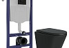 Комплект инсталляция Teymi Rapid SL с кнопкой GROHE черная + унитаз Solli Black F17918 № 19