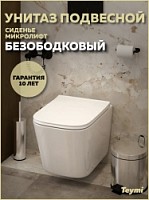 Превью фото Унитаз подвесной безободковый с быстросъемным сиденьем микролифт Teymi Helmi Pro T40307 № 1