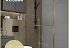 Душевая перегородка 90x200 стекло прозрачное закаленное профиль золото матовый Teymi Helmi T00304