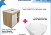 Тумба подвесная с раковиной для ванной 60 см Teymi Nura корпус дуб фасад белый раковина Diamond 48 F15135 № 2