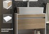 Тумба подвесная с раковиной для ванной 65 см Teymi Ritta корпус белый фасад дуб раковина Aina 56 F15250