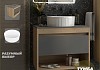 Тумба подвесная с раковиной для ванной 65 см Teymi Ritta корпус дуб фасад графит раковина Martta D36 F15080