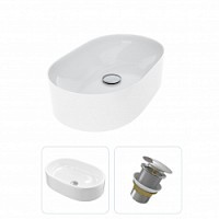 Превью фото Раковина накладная для ванной Teymi Iva 52 в комплекте донный клапан клик-клак без перелива хром F01625 № 1