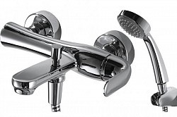 Превью фото Смеситель для ванны с душем Bravat FLOW короткий нос F671105C-B № 1