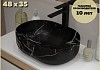 Раковина для ванной накладная Teymi Solli 48 artceramic цвет мрамор черный матовый T50387