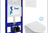 Инсталляция с унитазом комплект 5 в 1 Teymi унитаз подвесной безободковый Lori Media Vortex кнопка белая F17342 № 2