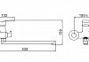 Смеситель для ванны Эверест B22-024 с длинным плоским поворотным изливом, картридж 40 мм, хром № 2
