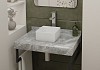 Столешница керамогранитная 70 см серый мрамор с раковиной Teymi Helmi Mini 24 кронштейны 2 шт. черные в комплекте F14223 № 18