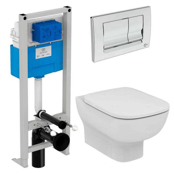 Комплект Ideal Standard Esedra AquaBlade T387301 унитаз + инсталляция с кнопкой смыва
