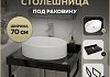 Столешница керамогранитная 70 см черный мрамор с раковиной Teymi Lori 50 кронштейны 2 шт. черные в комплекте F14353 № 16