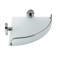 Превью фото Полка угловая для ванной Potato Genusстеклянная с ограничителем, хром P2921-1 № 1