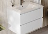 Тумба подвесная с раковиной для ванной 70 см Laina белая раковина Ritta 70 F16029 № 5