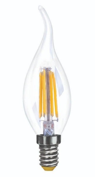 Лампа светодиодная диммируемая E14 6W 2800K прозрачная VG10-CW35E14warm6W-FD 7080