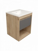 Превью фото Фасад для тумбы в ванную 50 см Teymi Vitra цвет графит волна T60417 № 1