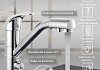 Смеситель для кухни Diadonna D80-444106 с краном для фильтрованной воды, картридж 35 мм, хром, крепление гайка