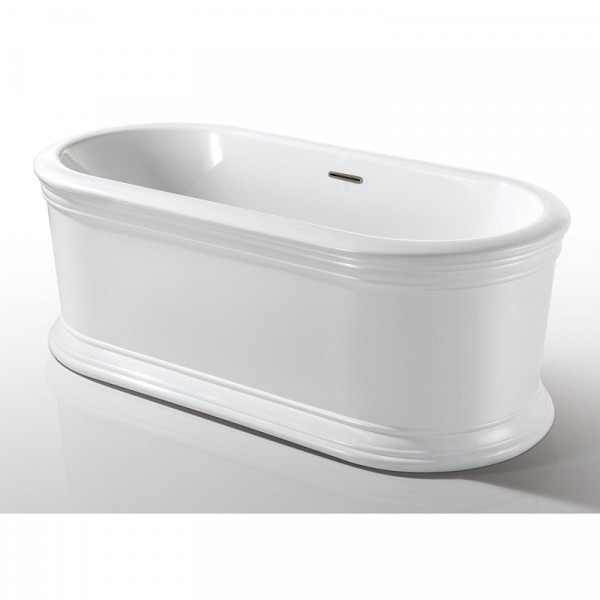 Ванна акриловая AZARIO TOUR 1800x900x600, свободностоящая, в комплекте с сифоном и металлической рамой, белая TOU18090