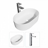 Превью фото Раковина накладная для ванной Teymi Iva 46 в комплекте смеситель высокий хром F07287 № 1