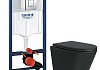 Комплект 3 в 1 инсталляция Grohe Rapid SL + Унитаз подвесной Teymi Solli Black + кнопка хром F18112 № 23