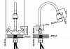 Смеситель для кухни Эверест B57-071C с гибким изливом, 2 режима струи, латунные кран-буксы, хром, крепление гайка № 2