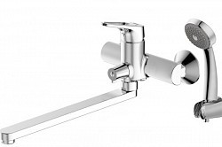 Превью фото Смеситель для ванны с душем Bravat DROP-D длинный нос F648162C-LB-RUS № 1