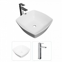 Превью фото Раковина накладная для ванной Teymi Kati 43 в комплекте смеситель высокий хром F07288 № 1