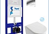 Инсталляция с унитазом комплект 5 в 1 Teymi унитаз подвесной безободковый Lori Media Vortex кнопка хром F17340 № 2