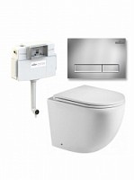 Превью фото Комплект 4 в 1: приставной унитаз Teymi Lina HD T40104, сиденье микролифт, бачок скрытого монтажа Lavinia Boho RelFix с крепежом, клавиша смыва Lavinia Boho RelFix 3805001C № 1
