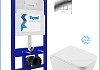 Инсталляция с унитазом комплект 5 в 1 Teymi унитаз подвесной безободковый Helmi PP Vortex кнопка хром F16520 № 2