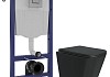 Комплект инсталляция Teymi Rapid SL с кнопкой GROHE оружейная сталь + унитаз Helmi S Black F17541 № 19