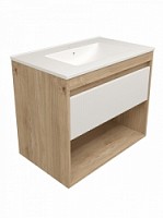 Превью фото Фасад для тумбы в ванную 80 см Teymi Vitra цвет белый волна T60424 № 1