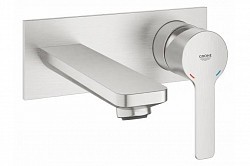 Превью фото Внешняя часть смесителя для раковины GROHE Lineare New на 2 отверстия, вынос 149 мм, суперсталь (19409DC1) № 1