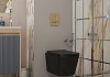 Комплект инсталляция Teymi Rapid SL с кнопкой GROHE золото матовое унитаз ТОРНАДО подвесной безободковый Helmi Pro Vortex Black F17880 № 16