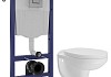 Комплект инсталляция Teymi Rapid SL с кнопкой GROHE оружейная сталь унитаз подвесной безободковый Hanna F17896 № 19