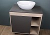 Тумба подвесная с раковиной для ванной 70 см Teymi Nura корпус дуб фасад графит раковина Lori 40 F03517 № 4