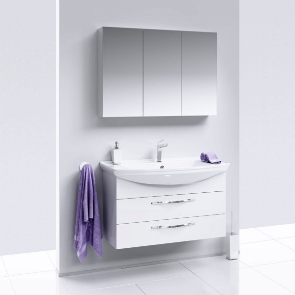 Комплект мебели для ванной Aqwella Allegro 105 с 2 ящиками