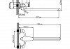 Смеситель для ванны Cronwil CP036-22 длинный плоский поворотный излив, картридж 35 мм, хром № 2