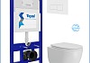 Инсталляция с унитазом комплект 5 в 1 Teymi унитаз подвесной безободковый Lori Vortex кнопка белая F15789 № 2