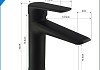 Смеситель для раковины черный матовый Teymi Kati T10219 № 16