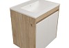 Тумба подвесная с раковиной для ванной 60 см Teymi Netta корпус дуб фасад белый раковина Ritta 60 F15931 № 7