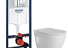 Комплект 7 в 1 инсталляция Grohe Rapid SL унитаз подвесной безободковый Teymi Vitra Pro кнопка хром F18328 № 16