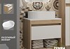 Тумба подвесная с раковиной для ванной 55 см Teymi Ritta корпус дуб фасад белый раковина Martta 50 F15069