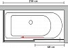 Шторка на ванну GuteWetter Slide Part GV-863B левая 150x70 см стекло бесцветное, профиль хром № 8