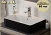 Раковина для ванной накладная Teymi Helmi 60 Duo черно-белый глянец T50272