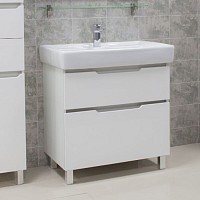 Превью фото Тумба с раковиной Акватон Дакота 80 белый/выбеленное дерево № 1